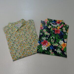 Two Size Large Printed Golf Shirts, by Green Side Golf and Projek Raw